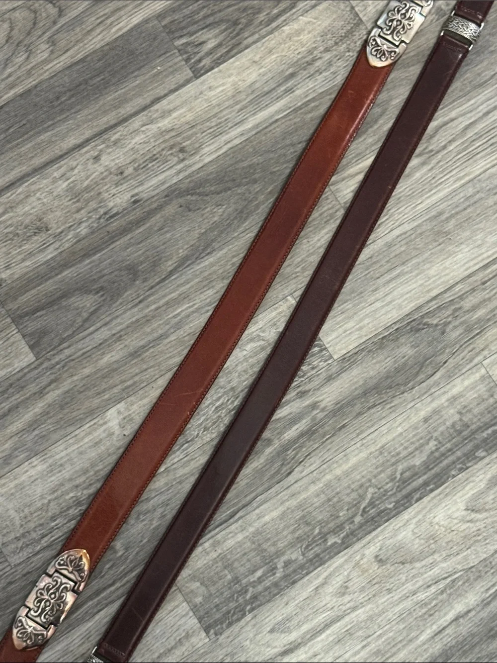 Bundle of 2 Fossil leather belts women’s sz L